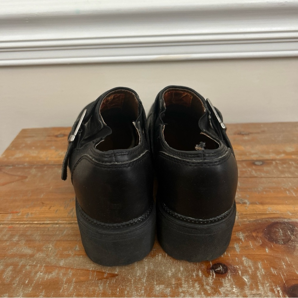Harley Davidson Clogs Womens Size 7 Black Leather Slip On Shoes Biker Platform - Picture 4 of 13